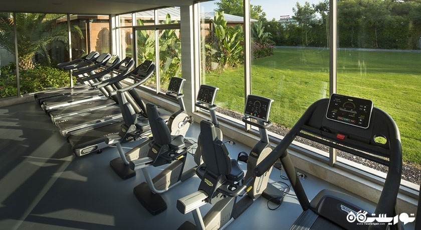 تردمیل با چشم انداز باغ